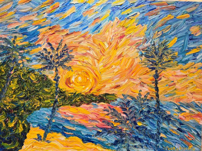 ‘Caressed by the Sun’, Collection ‘Infinity Bay’ - a Paintings by Dr. Halyna Vakulenko
